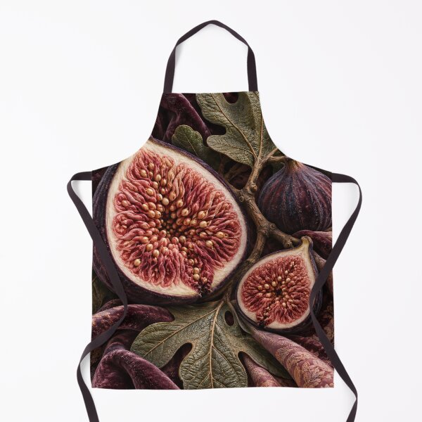 Item preview, Velvet Figs and Fig Leaves – Luxury Botanical Textile Art Print designed and sold by Kaleidoscope Print.