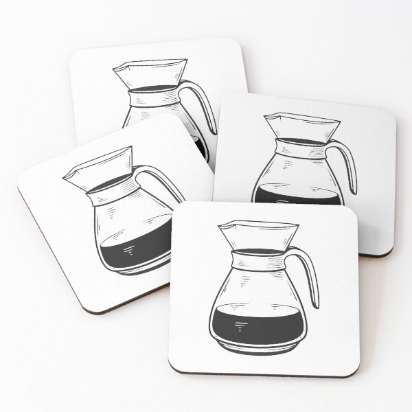 Item preview, Filter Coffee Pot Natural 2 Line Art Gift designed and sold by OneLine Studio.