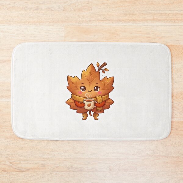 Item preview, Cute Leaf Drinking Tea Autumn Sticker designed and sold by Cerys-GS.