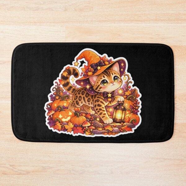 Item preview, Kawaii Bengal Witch Cat Pumpkin designed and sold by Christiana-Art.