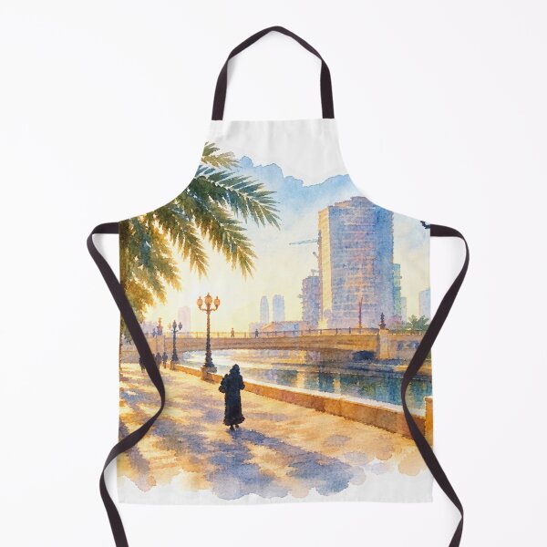 Item preview, Tropical Coastal City Watercolor Art designed and sold by SlavaArt.