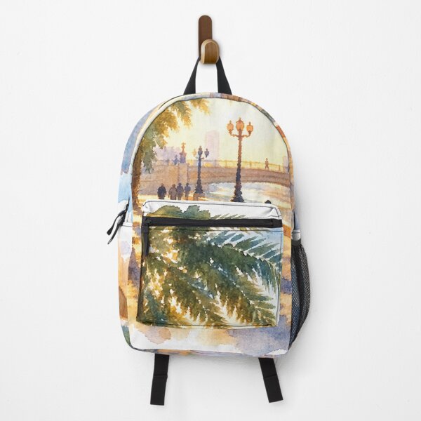 Item preview, Tropical Coastal City Watercolor Art designed and sold by SlavaArt.