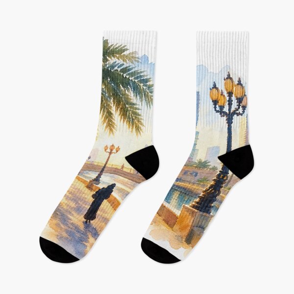 Item preview, Tropical Coastal City Watercolor Art designed and sold by SlavaArt.