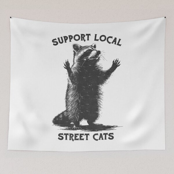 Item preview, Retro Raccoon Funny Animal Street Cat Vintage Support Locals designed and sold by Setaraxia.