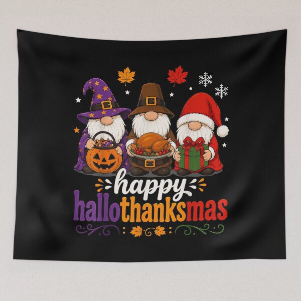 Item preview, Happy Hallothanksmas Gnomes Holiday Ugly designed and sold by Aladino Tamayo.