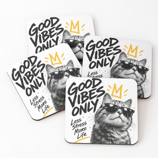 Item preview, Good Vibes Only Cool Cat designed and sold by InterStore78.