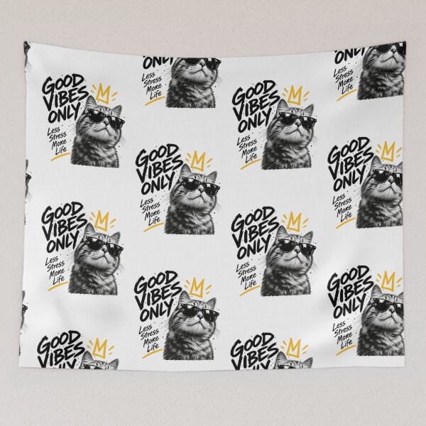 Item preview, Good Vibes Only Cool Cat designed and sold by InterStore78.