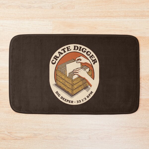 Item preview, Crate Digger Hands Flipping Vinyl Records Retro Emblem designed and sold by nessismore.