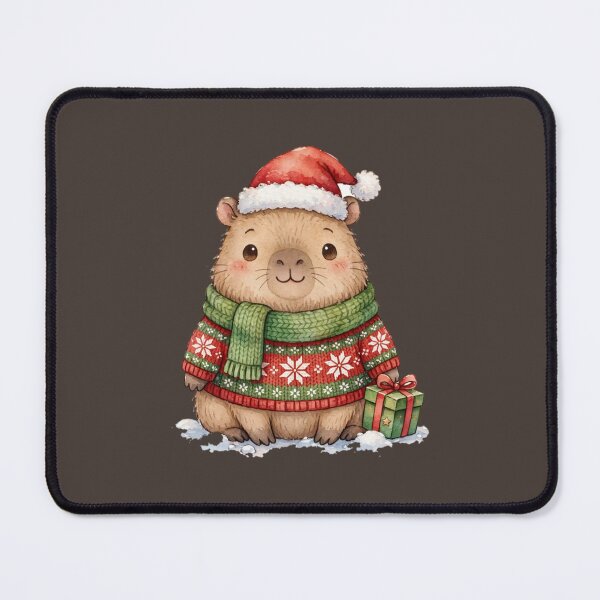 Item preview, Christmas Capybara with a Holiday Gift designed and sold by PunchDrop.