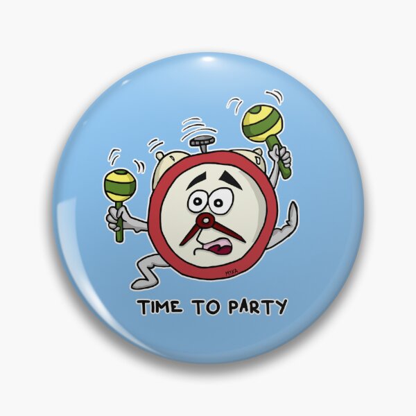 Item preview, Time To Party Sticker | Funny Panicking Alarm Clock Meme designed and sold by MyxaART.