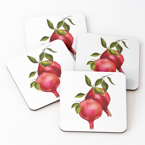 Item preview, Aesthetic Watercolor Pomegranate Branch Botanical Illustration designed and sold by DigiBlossom.