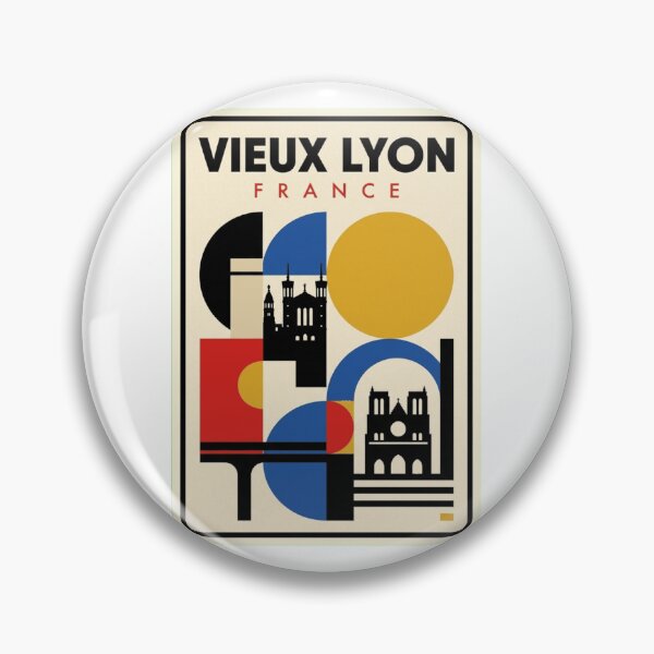 Item preview, Retro Vieux Lyon Bauhaus Geometric Skyline designed and sold by k3rstman1.