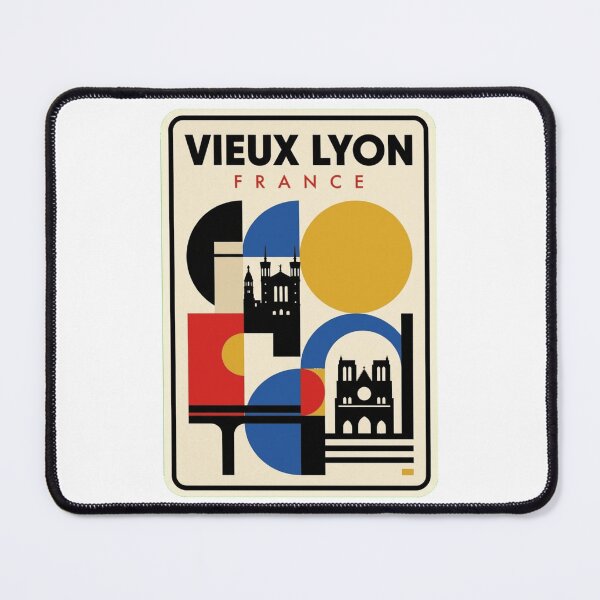 Item preview, Retro Vieux Lyon Bauhaus Geometric Skyline designed and sold by k3rstman1.