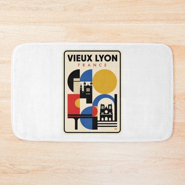 Item preview, Retro Vieux Lyon Bauhaus Geometric Skyline designed and sold by k3rstman1.