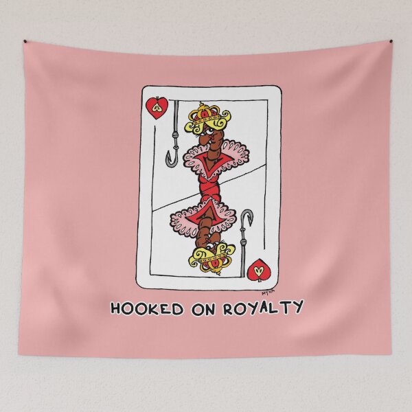 Item preview, Hooked On Royalty Sticker | Funny Playing Card Queen Worm Meme designed and sold by MyxaART.