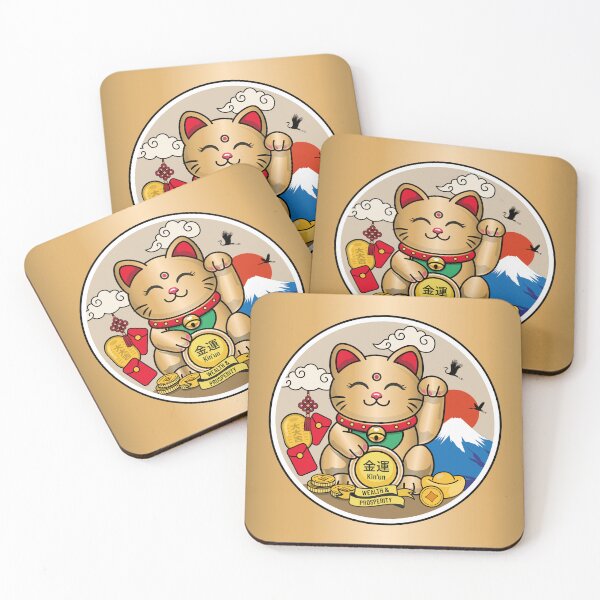 Item preview, Gold Lucky Cat of Wealth and Prosperity designed and sold by Vector Woofs.