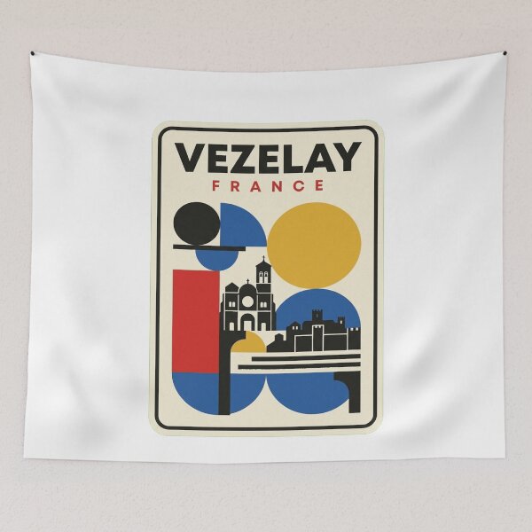Item preview, Retro Vezelay Bauhaus Geometric Skyline designed and sold by k3rstman1.