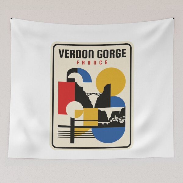 Item preview, Retro Verdon Gorge Bauhaus Geometric Skyline designed and sold by k3rstman1.