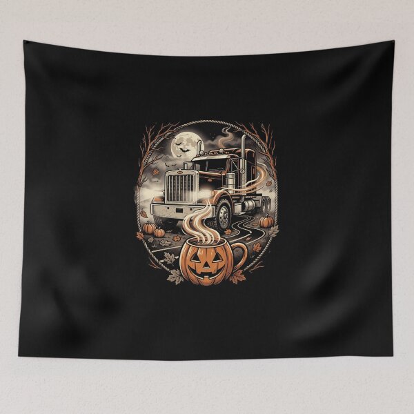 Item preview, Halloween Trucker Coffee Lover Gift for Truck Drivers, Spooky Trucker T Shirt, Halloween Coffee Shirt, Funny Truck Driver Gift, designed and sold by AmeliaShirts.