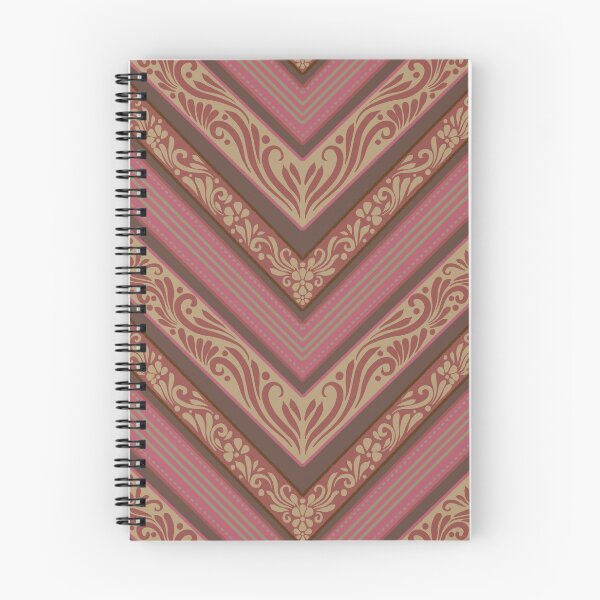 Item preview, Dusty Rose & Vintage Gold Chevron | Elegant Floral Damask Zigzag Pattern designed and sold by Rukhscreations.