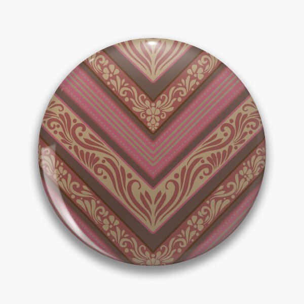 Item preview, Dusty Rose & Vintage Gold Chevron | Elegant Floral Damask Zigzag Pattern designed and sold by Rukhscreations.