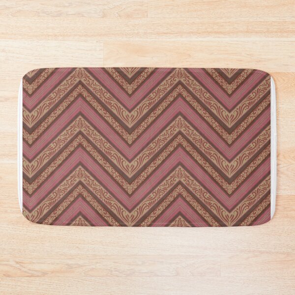 Item preview, Dusty Rose & Vintage Gold Chevron | Elegant Floral Damask Zigzag Pattern designed and sold by Rukhscreations.