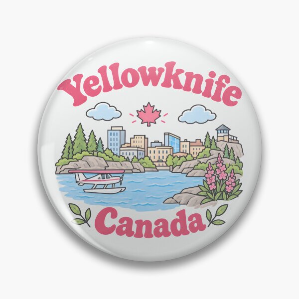 Item preview, Yellowknife Canada Cute Pink Kawaii City designed and sold by HowToCanadian.