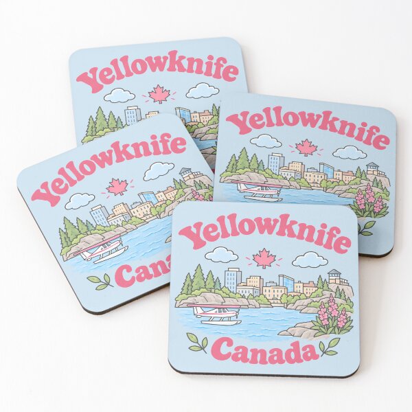 Item preview, Yellowknife Canada Cute Pink Kawaii City designed and sold by HowToCanadian.