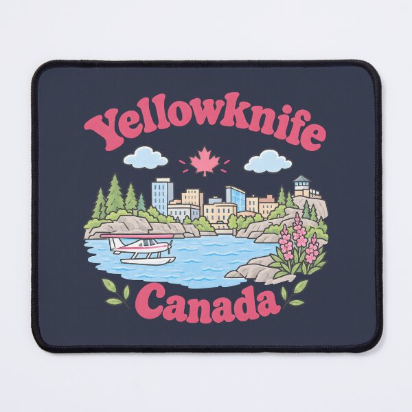 Item preview, Yellowknife Canada Cute Pink Kawaii City designed and sold by HowToCanadian.