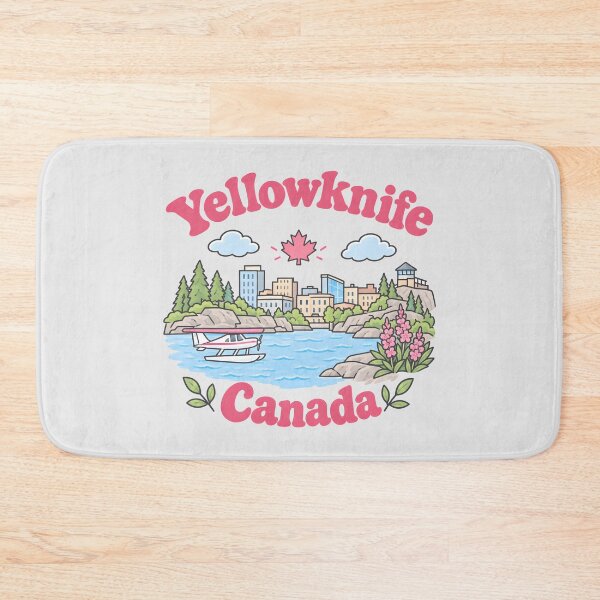 Item preview, Yellowknife Canada Cute Pink Kawaii City designed and sold by HowToCanadian.
