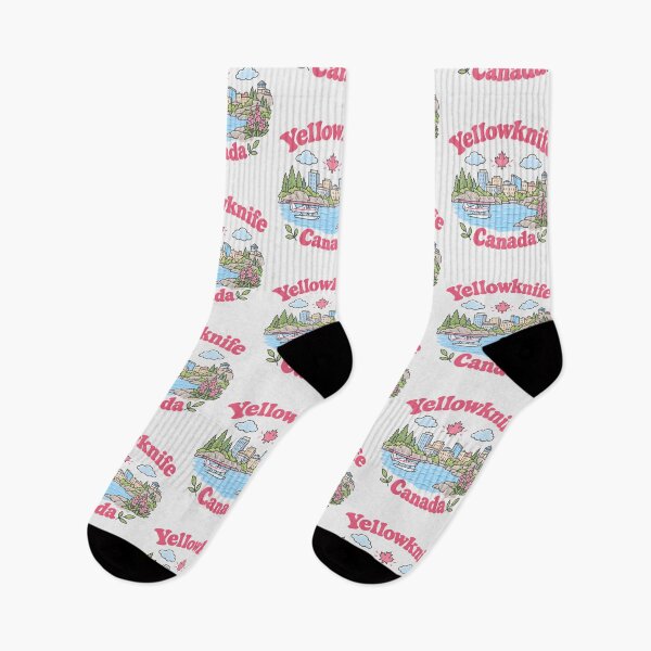 Item preview, Yellowknife Canada Cute Pink Kawaii City designed and sold by HowToCanadian.
