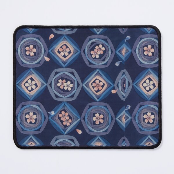 Item preview, Sakura Itajime Shibori Pattern | Japanese Indigo Cherry Blossom Textile designed and sold by Tamas Das.