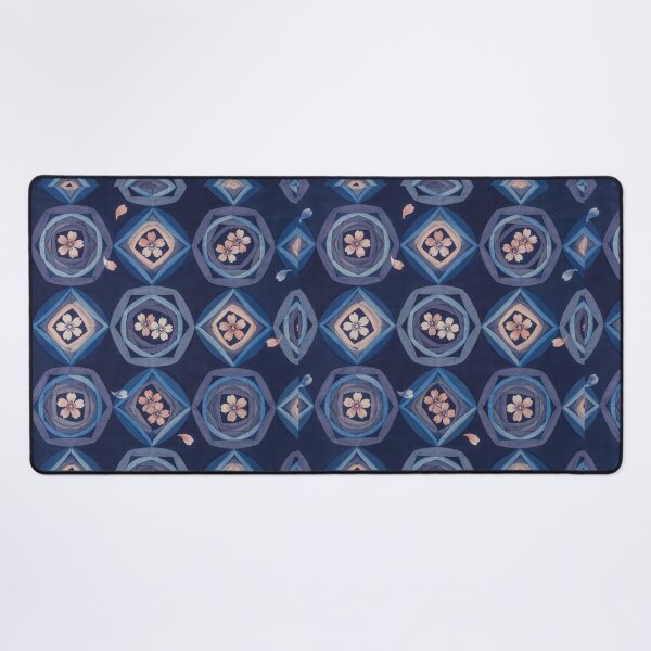 Item preview, Sakura Itajime Shibori Pattern | Japanese Indigo Cherry Blossom Textile designed and sold by Tamas Das.