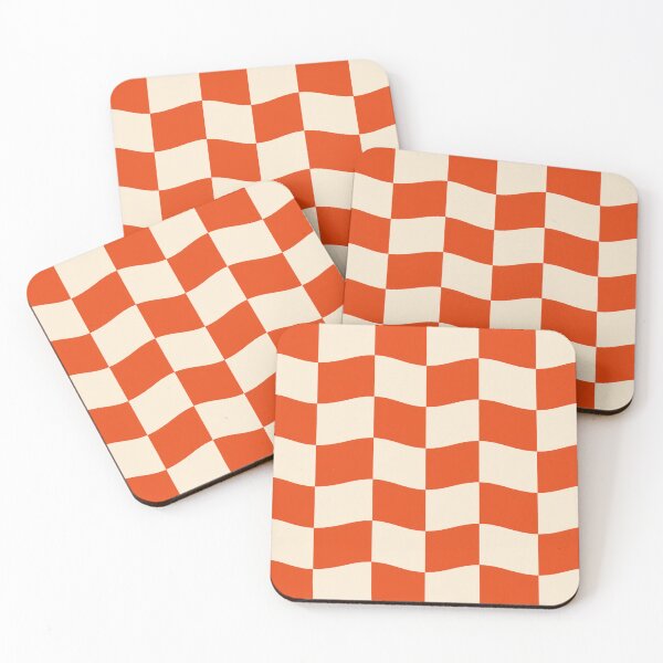 Item preview, Seamless Wavy Checkerboard Pattern Orange And Cream Retro Geometric Background designed and sold by KanDa-Shop.