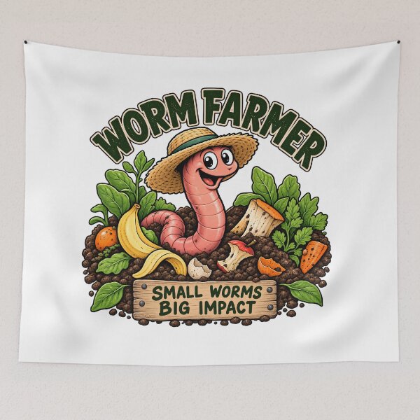 Item preview, Worm Farmer Small Worms Big Impact Vintage Gardening Humor designed and sold by FindYouByZ.