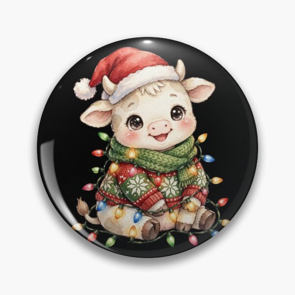 Item preview, Christmas Cow in a Cozy Holiday Sweater designed and sold by PunchDrop.