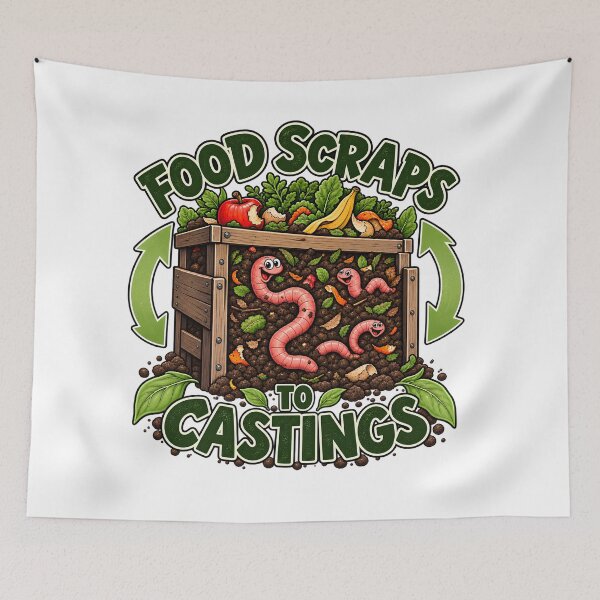 Item preview, Food Scraps to Castings Funny Vermicomposting Worm Farm designed and sold by FindYouByZ.