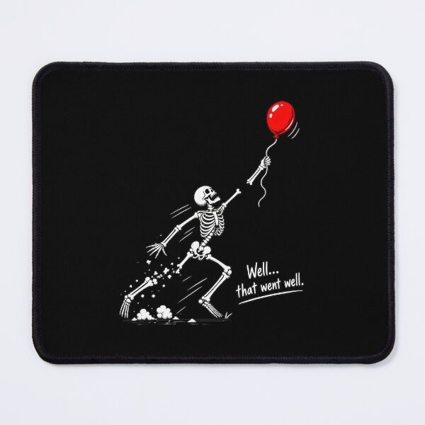Item preview, Skeleton Balloon Went Well Dark Humor Art designed and sold by OlyvieArt.