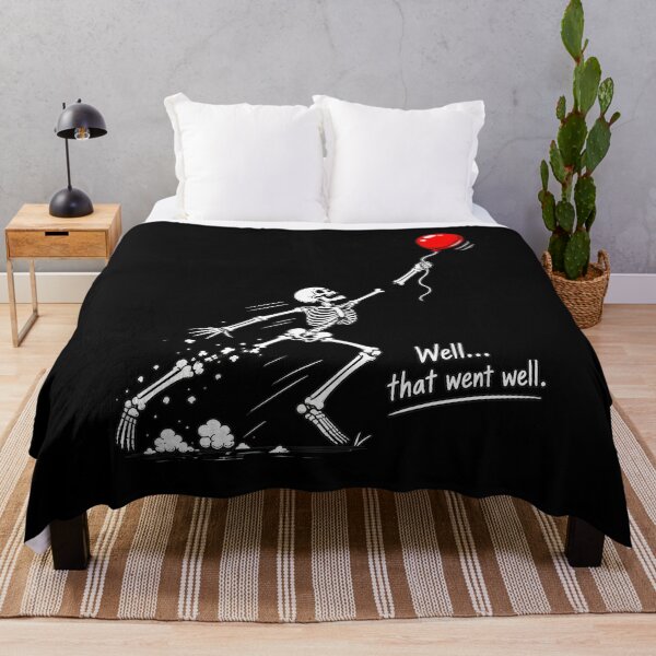 Item preview, Skeleton Balloon Went Well Dark Humor Art designed and sold by OlyvieArt.