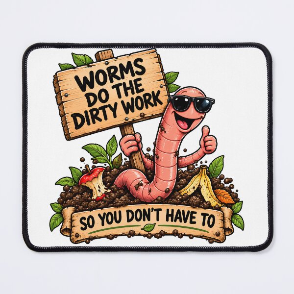 Item preview, Worms Do the Dirty Work Funny Composting Worm Farmer designed and sold by FindYouByZ.