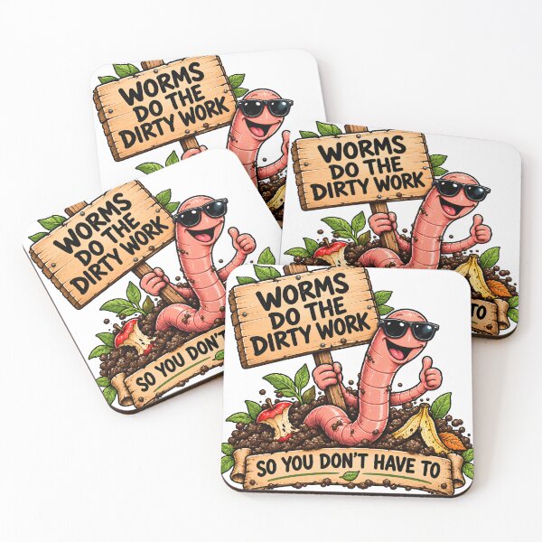 Item preview, Worms Do the Dirty Work Funny Composting Worm Farmer designed and sold by FindYouByZ.