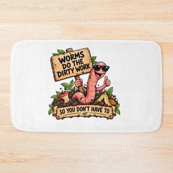 Item preview, Worms Do the Dirty Work Funny Composting Worm Farmer designed and sold by FindYouByZ.