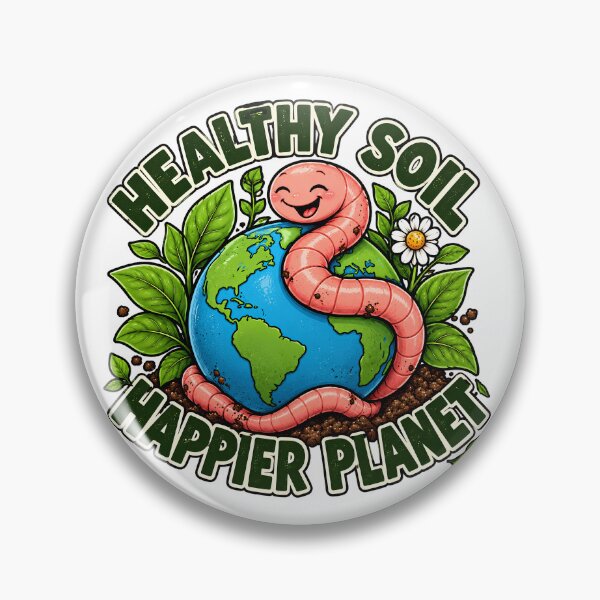Item preview, Healthy Soil Happier Planet Earthworm Eco Gardening designed and sold by FindYouByZ.