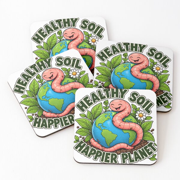Item preview, Healthy Soil Happier Planet Earthworm Eco Gardening designed and sold by FindYouByZ.