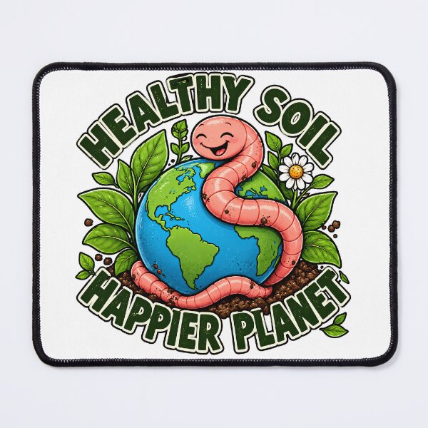 Item preview, Healthy Soil Happier Planet Earthworm Eco Gardening designed and sold by FindYouByZ.