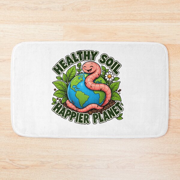 Item preview, Healthy Soil Happier Planet Earthworm Eco Gardening designed and sold by FindYouByZ.