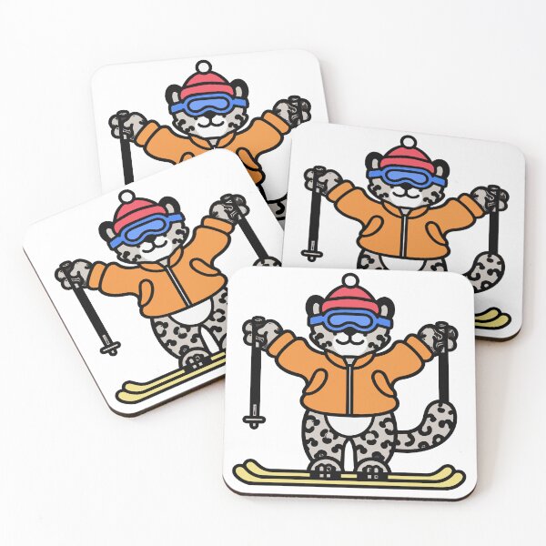 Item preview, Snow Leopard Skier in a Bobble Hat designed and sold by BysonDesigns.