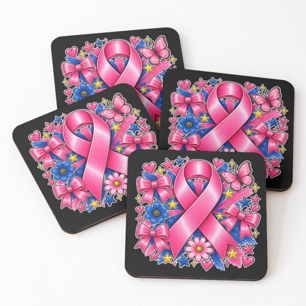 Item preview, Pink Ribbon With Bows Stars And Blue Flowers designed and sold by Lombardino.