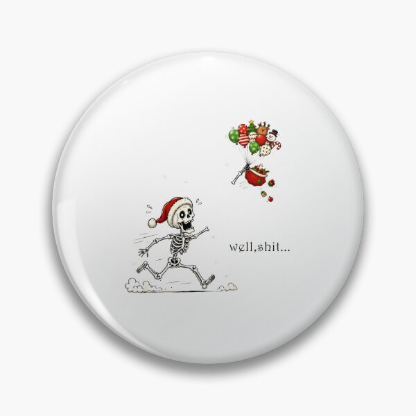 Artikelvorschau, Skelett-Weihnachtsmannmütze, weglaufende Luftballons, Oh-Scheiße-Design entworfen und verkauft von OlyvieArt.