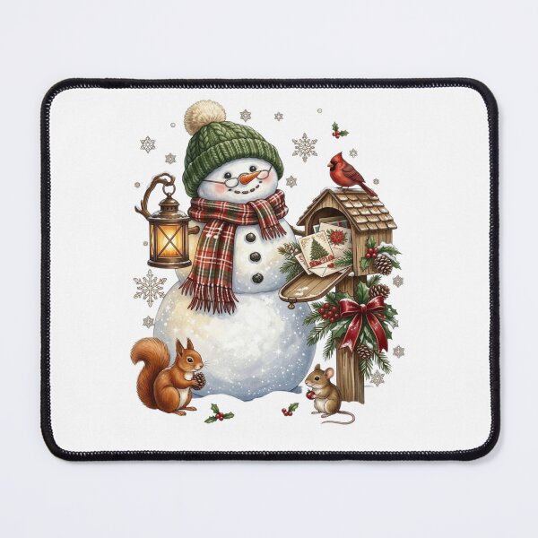 Item preview, Vintage Snowman with Woodland Animals and Christmas Lantern T-Shirt designed and sold by designwiss.